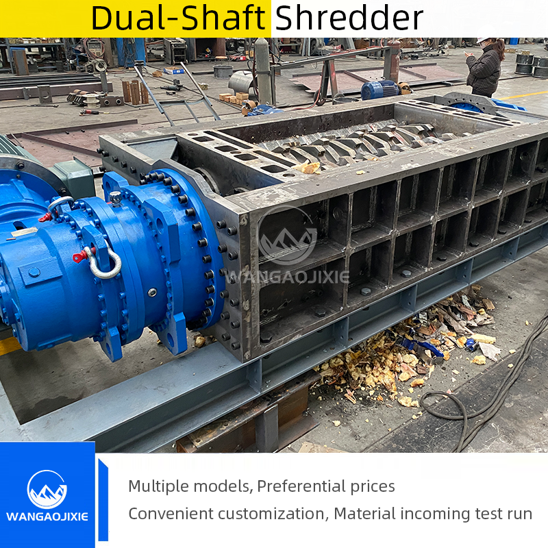 Dual-shaft shredder test run